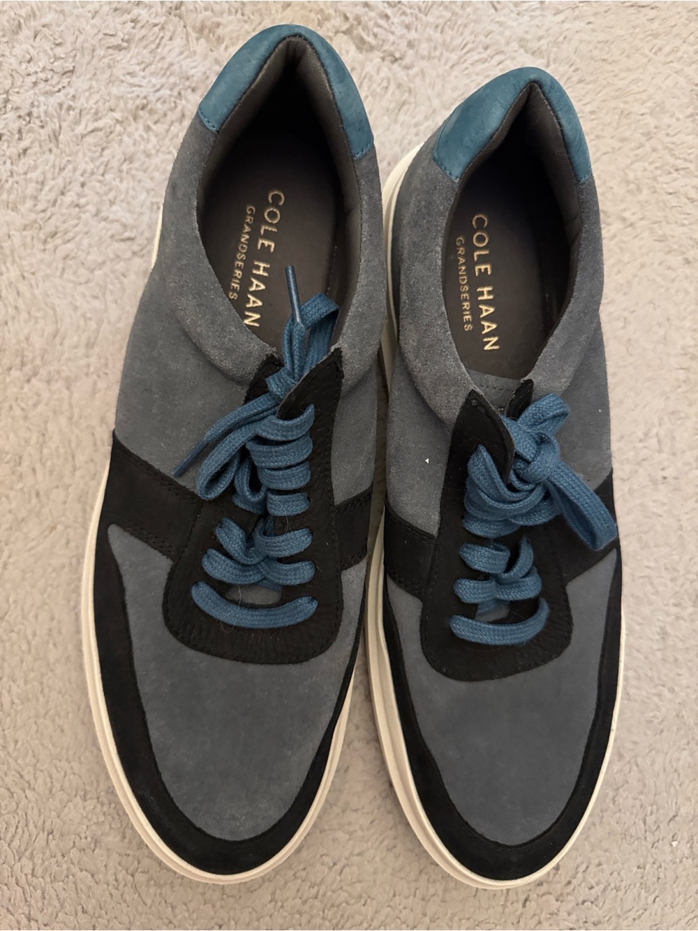 Cole Haan Gray and Blue Suede Men's Sneakers